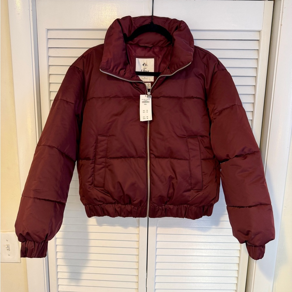 Abercrombie & Fitch Burgundy Puffer Jacket